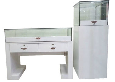 Λευκό χρώμα ξύλινα γυάλινα ντουλάπια για οθόνες επίπεδη συσκευασία πλακέτα με γυάλινο ντουλάπι