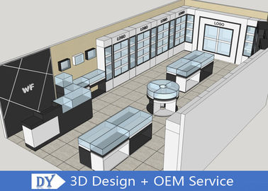 OEM 3D Design Store Κοσμήματα Εμφάνιση Κουτί ξύλινο λάμψη λευκό / μαύρο