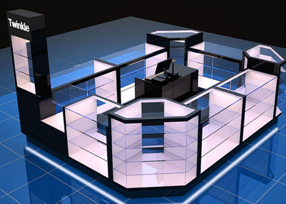 ποιότητας  Custom Mall Kiosk / Jewelry Showcase Kiosk Full View 4 Layers Shelves εργοστάσιο